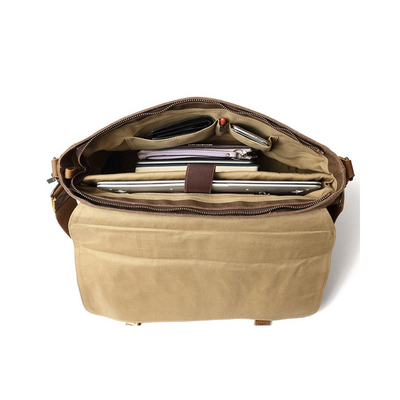 Kevin | Sturdy Canvas Leather | Messenger Bag