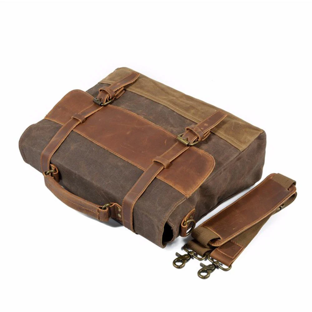 Kevin | Sturdy Canvas Leather | Messenger Bag