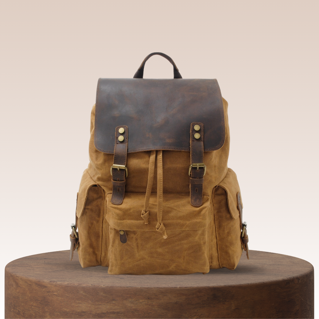 Joey Waxed Canvas Flap Backpack