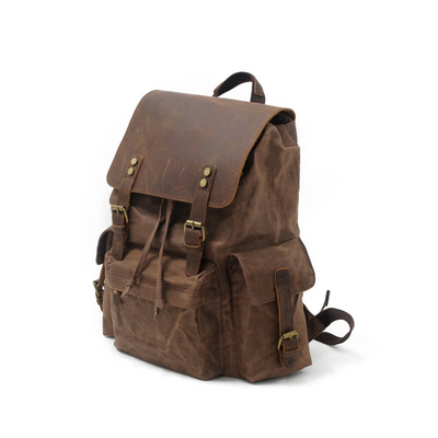 Joey | Classic Waxed Canvas with Leather Flap | Backpack