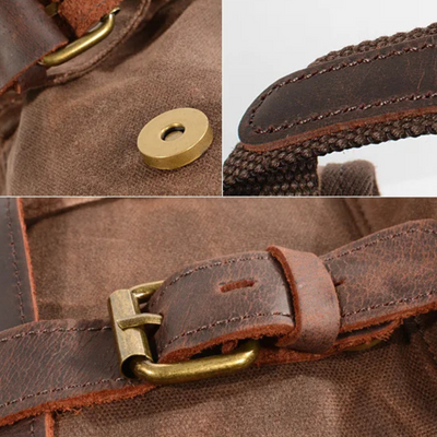 Joey | Classic Waxed Canvas with Leather Flap | Backpack