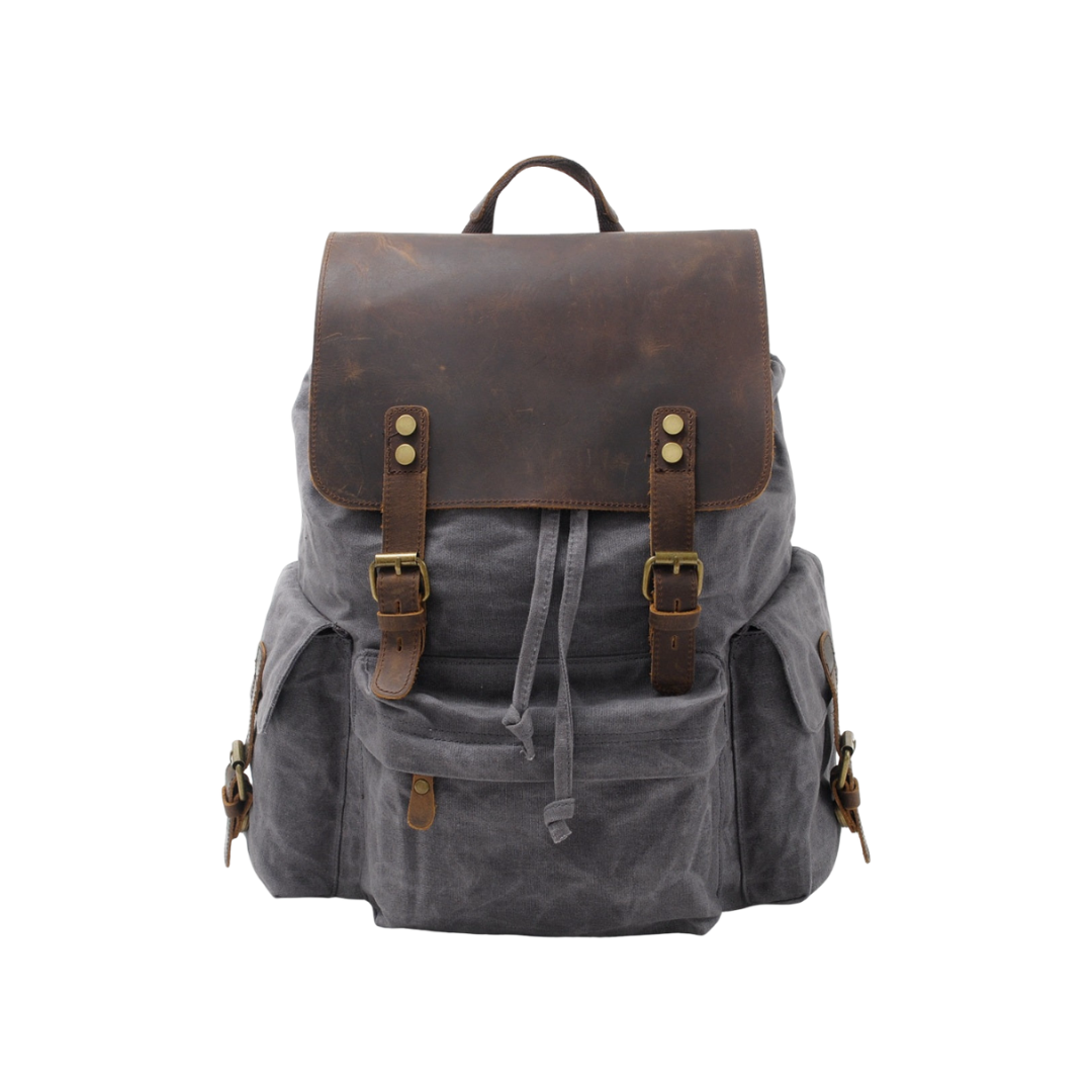 Joey Waxed Canvas Flap Backpack