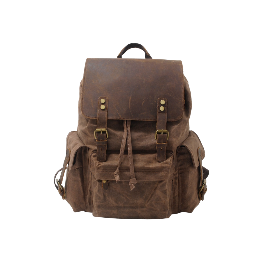 Joey Waxed Canvas Flap Backpack