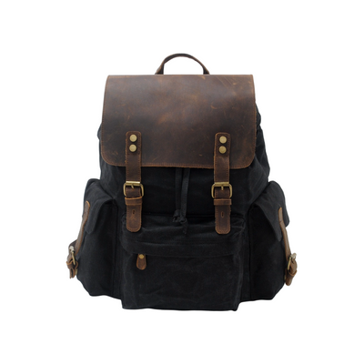 Joey | Classic Waxed Canvas with Leather Flap | Backpack