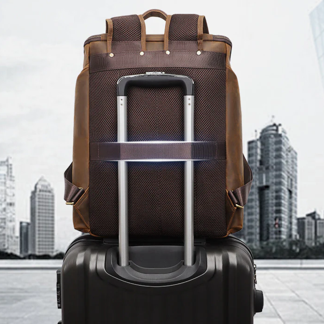 Laurent | Classic Leather with Front Pocket | Backpack