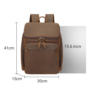 Laurent | Classic Leather with Front Pocket | Backpack