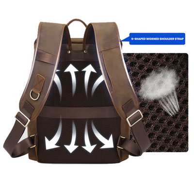 Laurent | Classic Leather with Front Pocket | Backpack