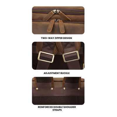 Laurent | Classic Leather with Front Pocket | Backpack