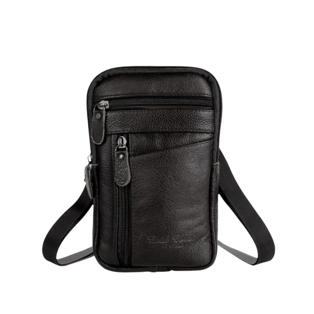 Thorne Compact Zip-Top Leather Crossbody