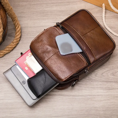 Jasper | Leather Courier Shoulder Bag for Men