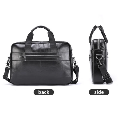 Preston | Sleek Leather Work Briefcase with Twin-Zip Front
