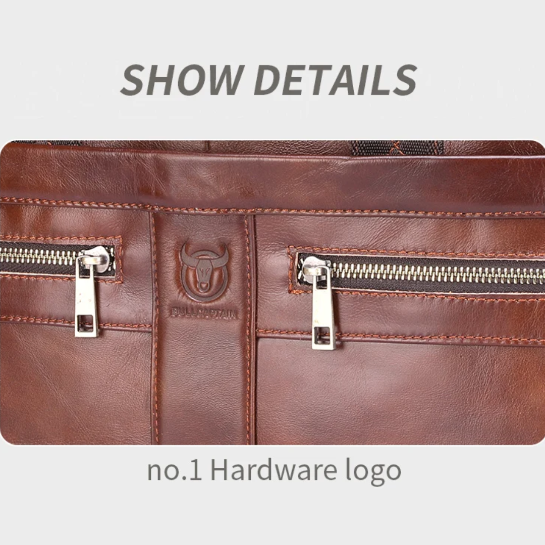 Preston | Sleek Leather Work Briefcase with Twin-Zip Front