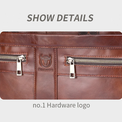 Preston | Sleek Leather Work Briefcase with Twin-Zip Front