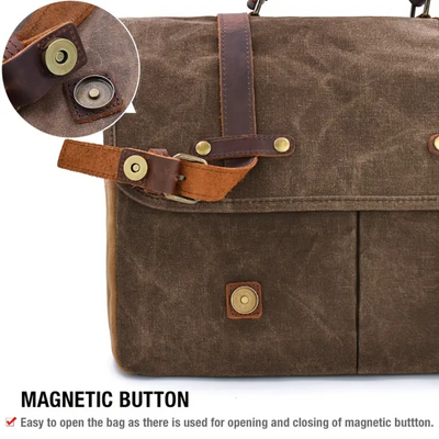 Bennett | Vintage Canvas Messenger with Leather Straps