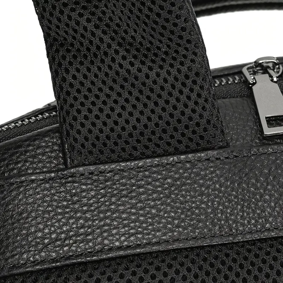 Everett | Genuine Top‑Grain Leather Laptop Backpack
